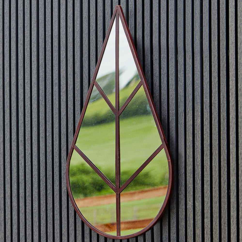 Leaf Outdoor Mirror Natural Rust-Beaumonde