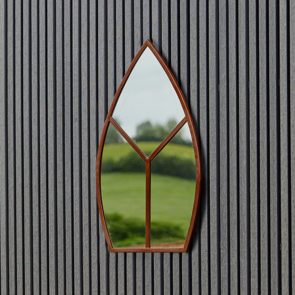 Leaf Arch Outdoor Mirror Natural-Beaumonde