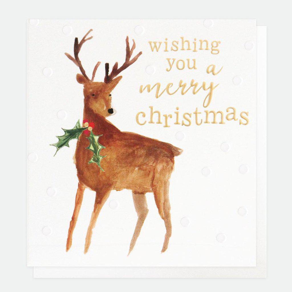Painted Reindeer Charity Christmas Cards Pack-Beaumonde