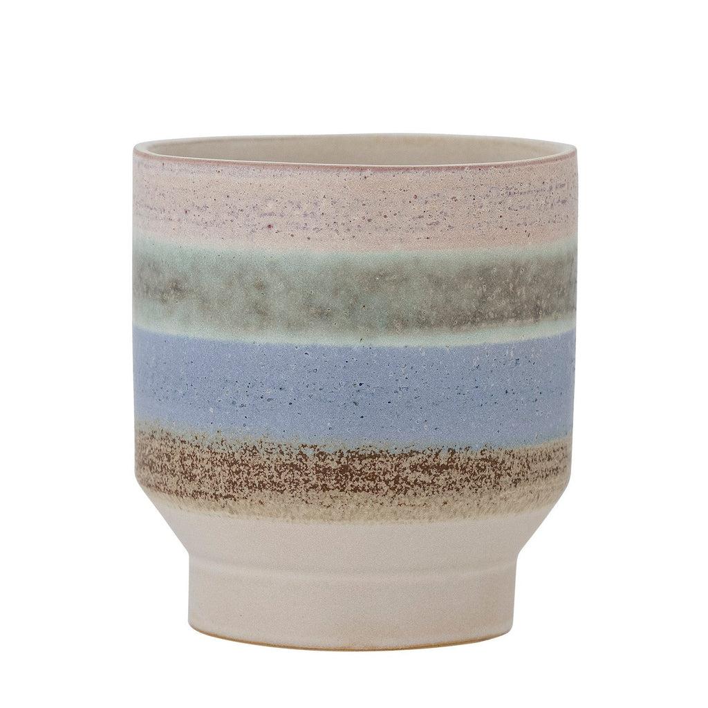 Dai Blue Stoneware Flowerpot-Creative Collection-Beaumonde