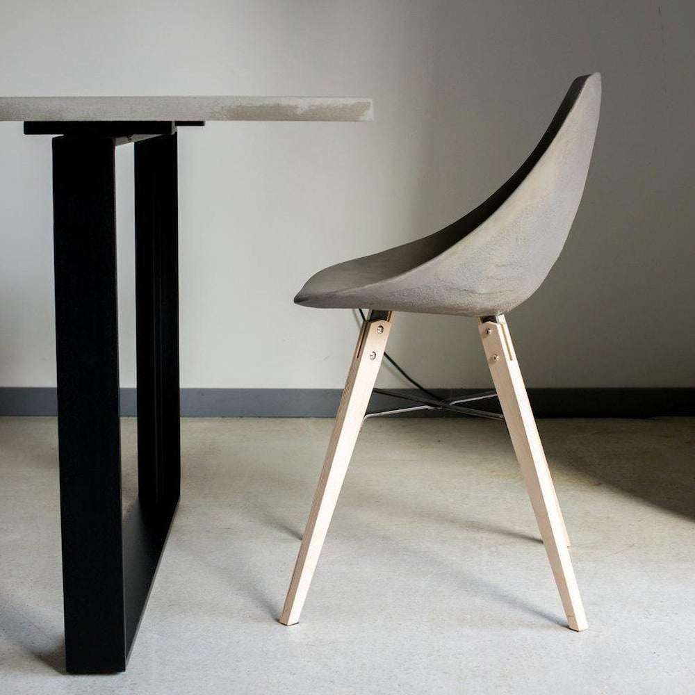 Lyon Beton Hauteville Concrete Chair Plywood Legs-Beaumonde