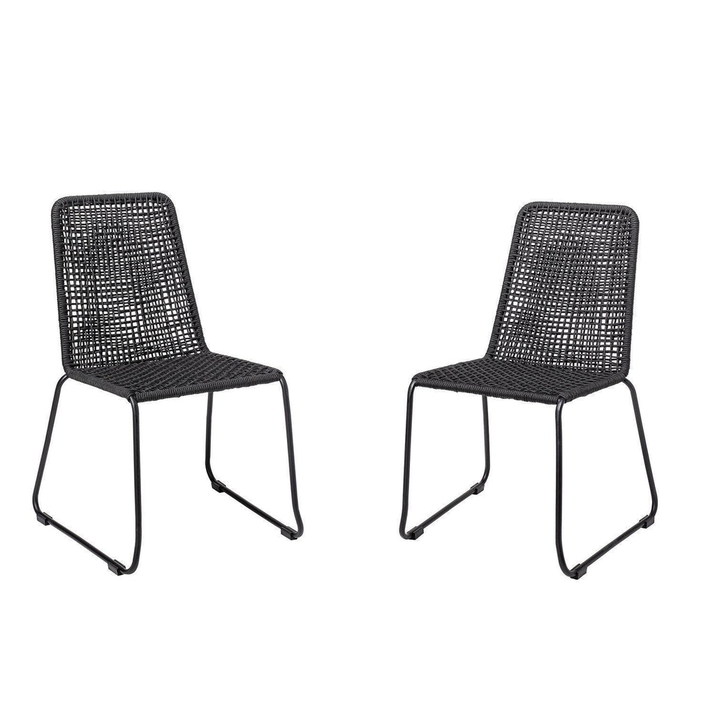 Mundo Black Indoor Outdoor Chair Set of 2-Beaumonde