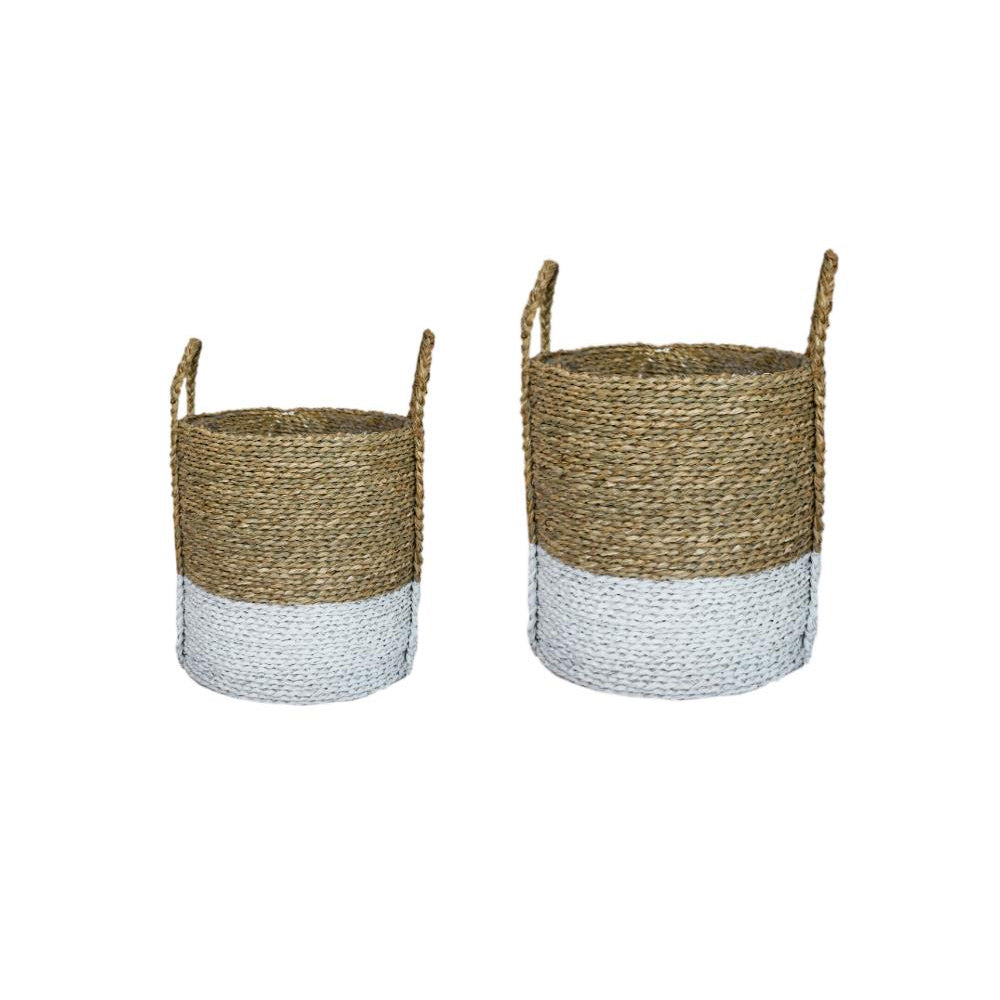 Seagrass Log & Kindling Basket, Set of 2-Beaumonde