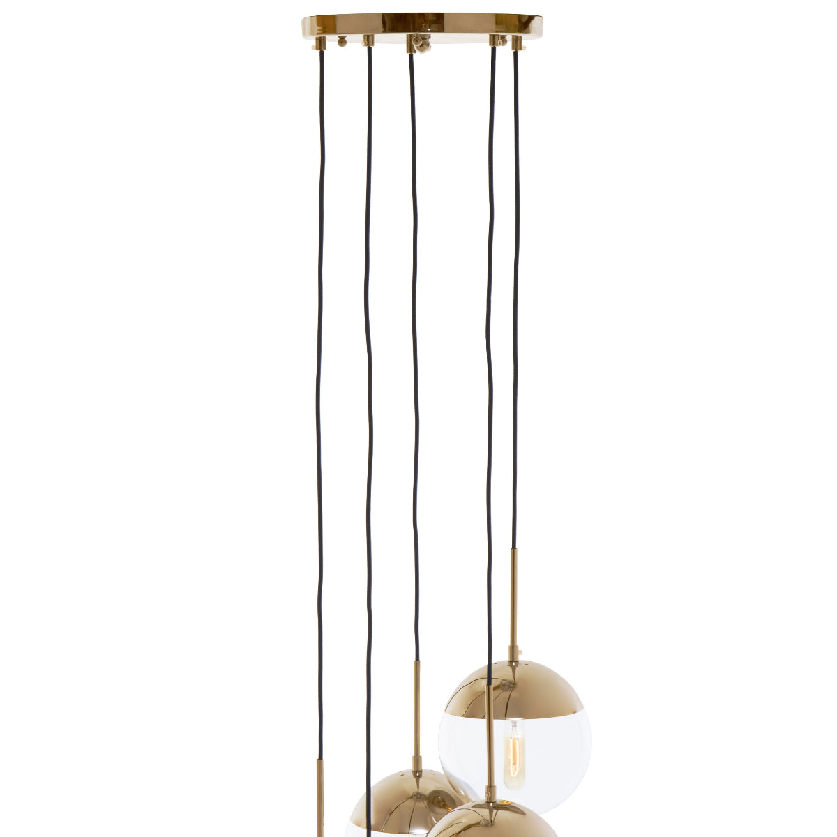 Beaumonde Home Revive Gold Finish Five Pendant Lights 7