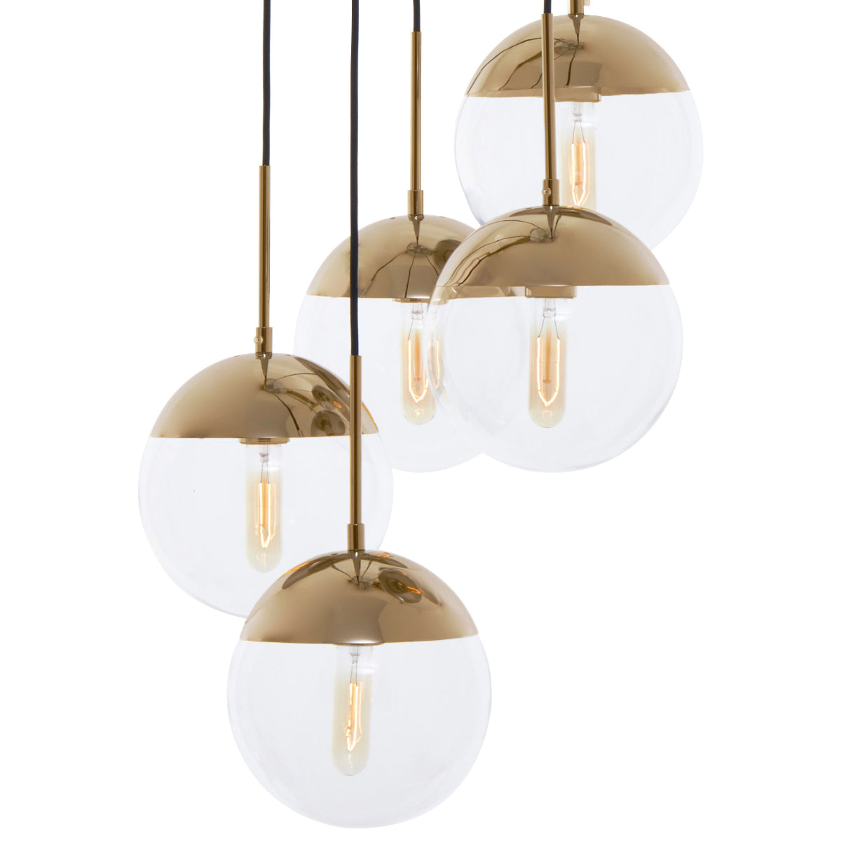Beaumonde Home Revive Gold Finish Five Pendant Lights 6