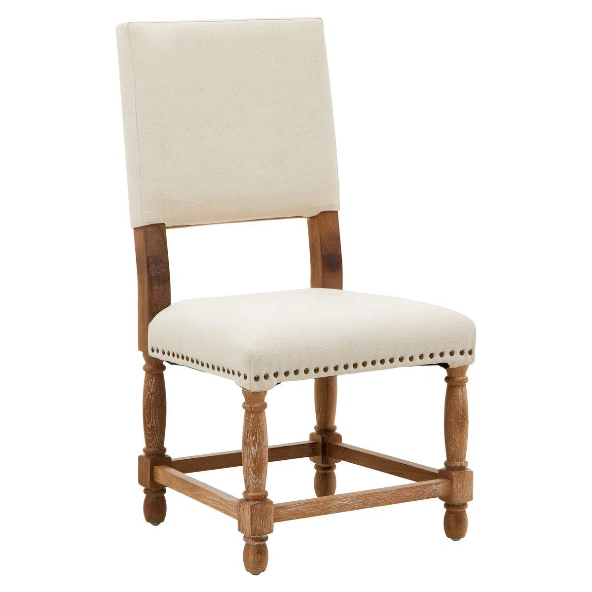 Beaumonde's Avignon Oak Burn Whitewash Linen Dining Chair