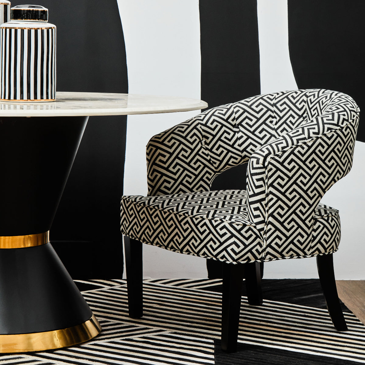 Beaumonde Home Regents Park Greek Key Design Cutout Lounge Chair 13