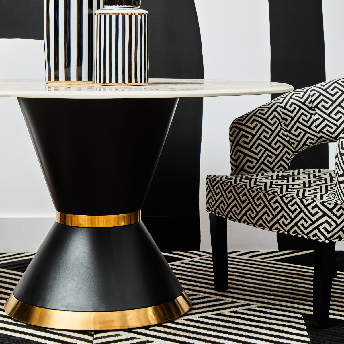 Beaumonde Home Regents Park Greek Key Design Cutout Lounge Chair 11