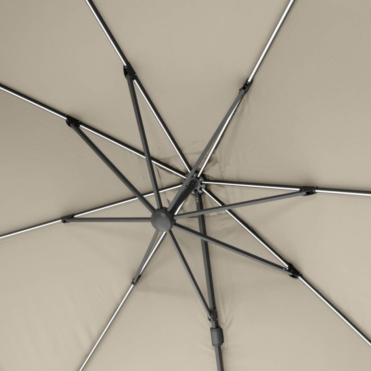 Beau&Co Glow Challenger T2 3m Square Champagne Free Arm Parasol