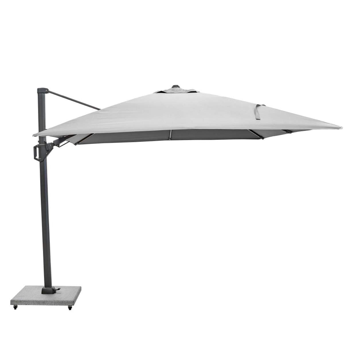 Pacific Lifestyle Glow Challenger T2 3m Square Luna Grey Free Arm Parasol