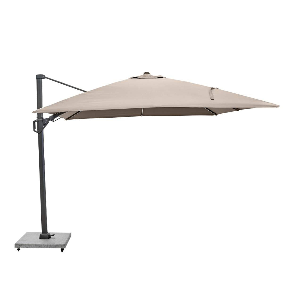 Pacific Lifestyle Glow Challenger T2 3m Square Taupe Free Arm Parasol