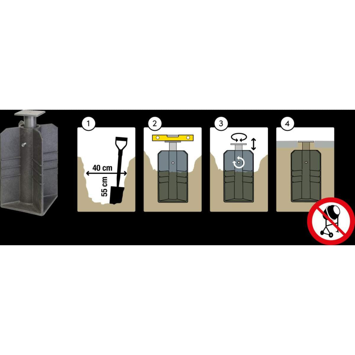 Beau&Co In Ground Parasol Base