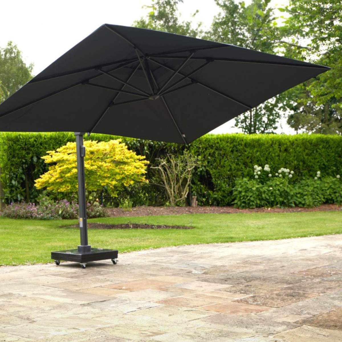 Beau&Co Icon Premium T1 4mx3m Rectangular Faded Black Parasol