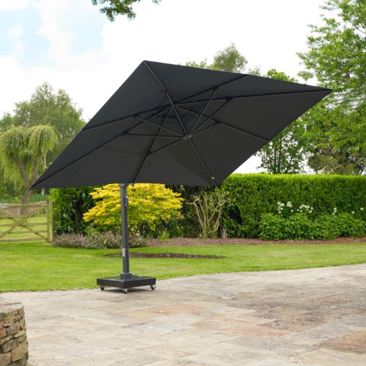Beau&Co Icon Premium T1 4mx3m Rectangular Faded Black Parasol
