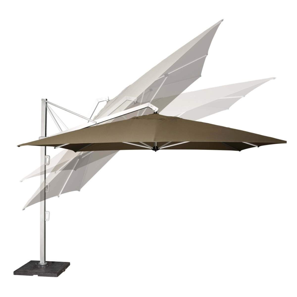 Beau&Co Icon Premium T1 4mx3m Rectangular Faded Black Parasol