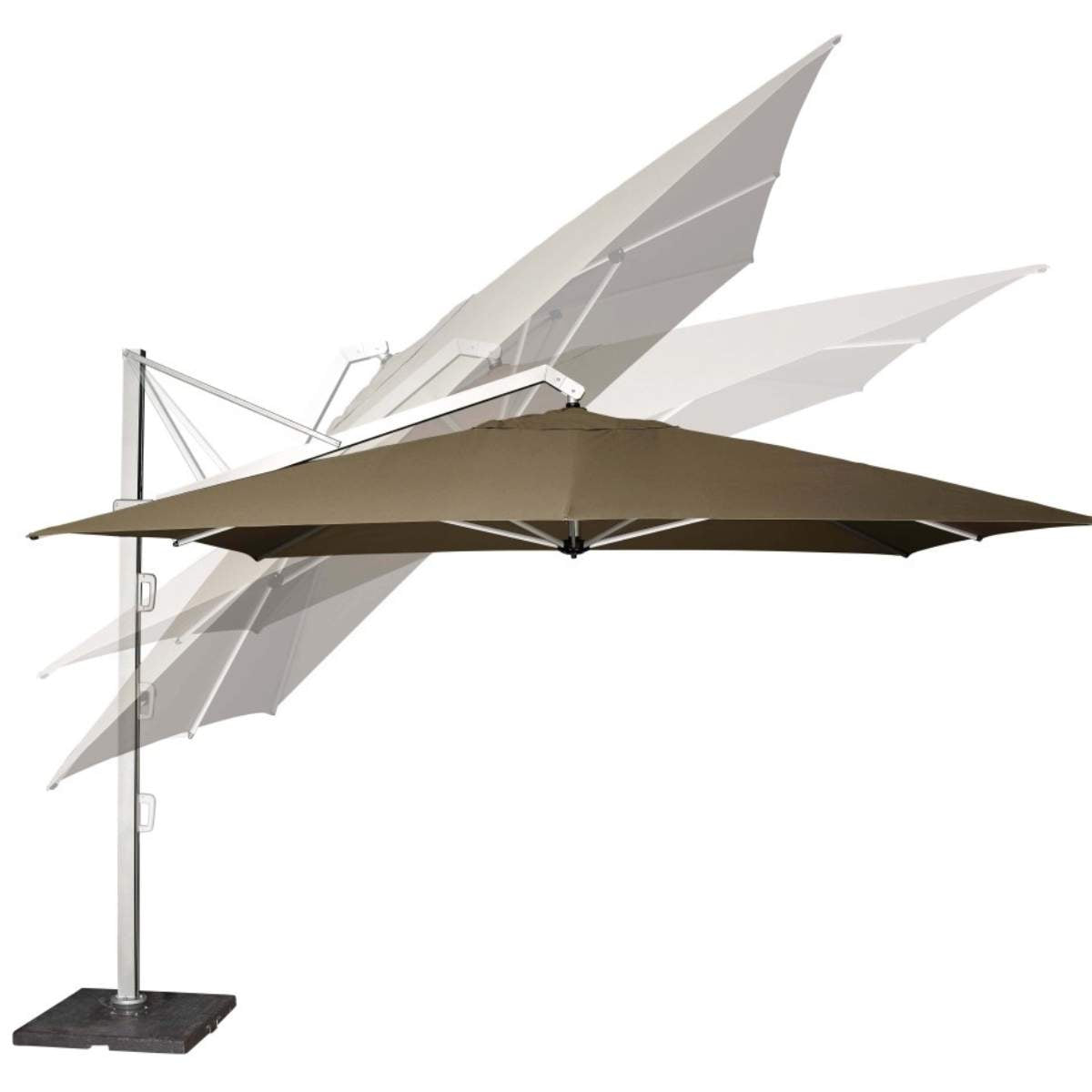 Beau&Co Icon Premium T1 4mx3m Rectangular Manhattan Grey Parasol