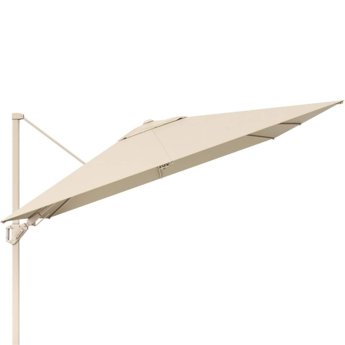 Pacific Lifestyle Challenger T2 3m Square Sandstone / Champagne Free Arm Parasol