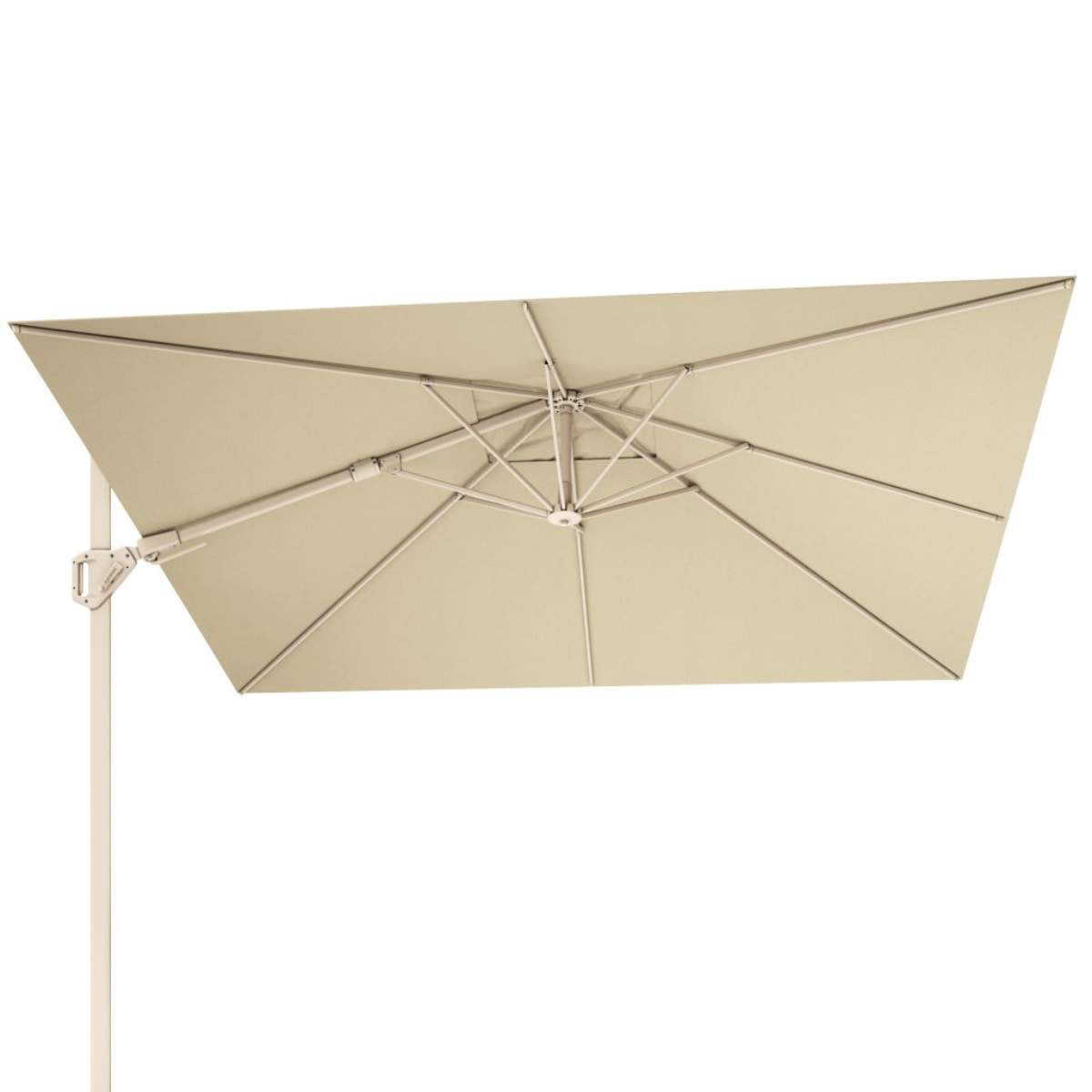 Pacific Lifestyle Challenger T2 3m Square Sandstone / Champagne Free Arm Parasol