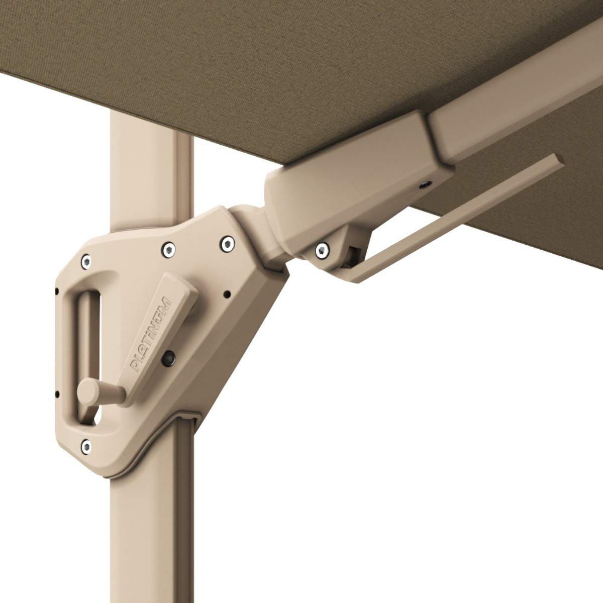 Pacific Lifestyle Challenger T2 3m Square Sandstone / Champagne Free Arm Parasol