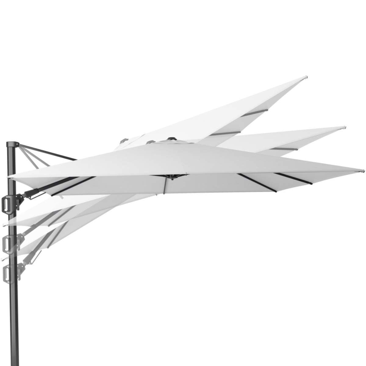 Pacific Lifestyle Challenger T2 3m Square Sandstone / Champagne Free Arm Parasol