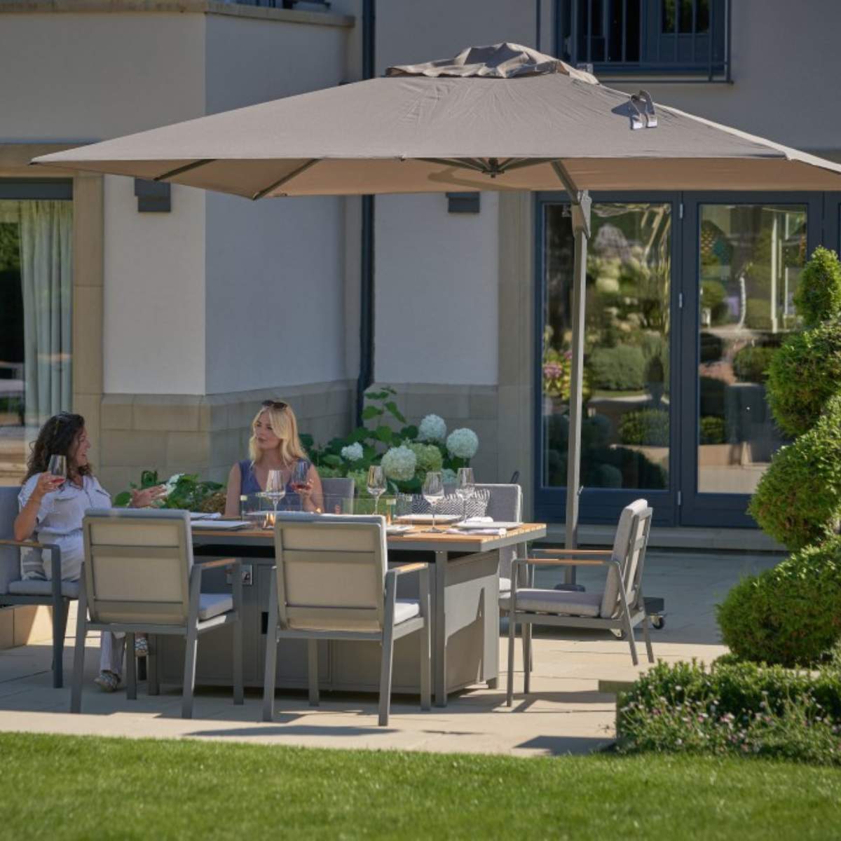 Pacific Lifestyle Challenger Telescopic T1 3.5m Square Havana Taupe Parasol
