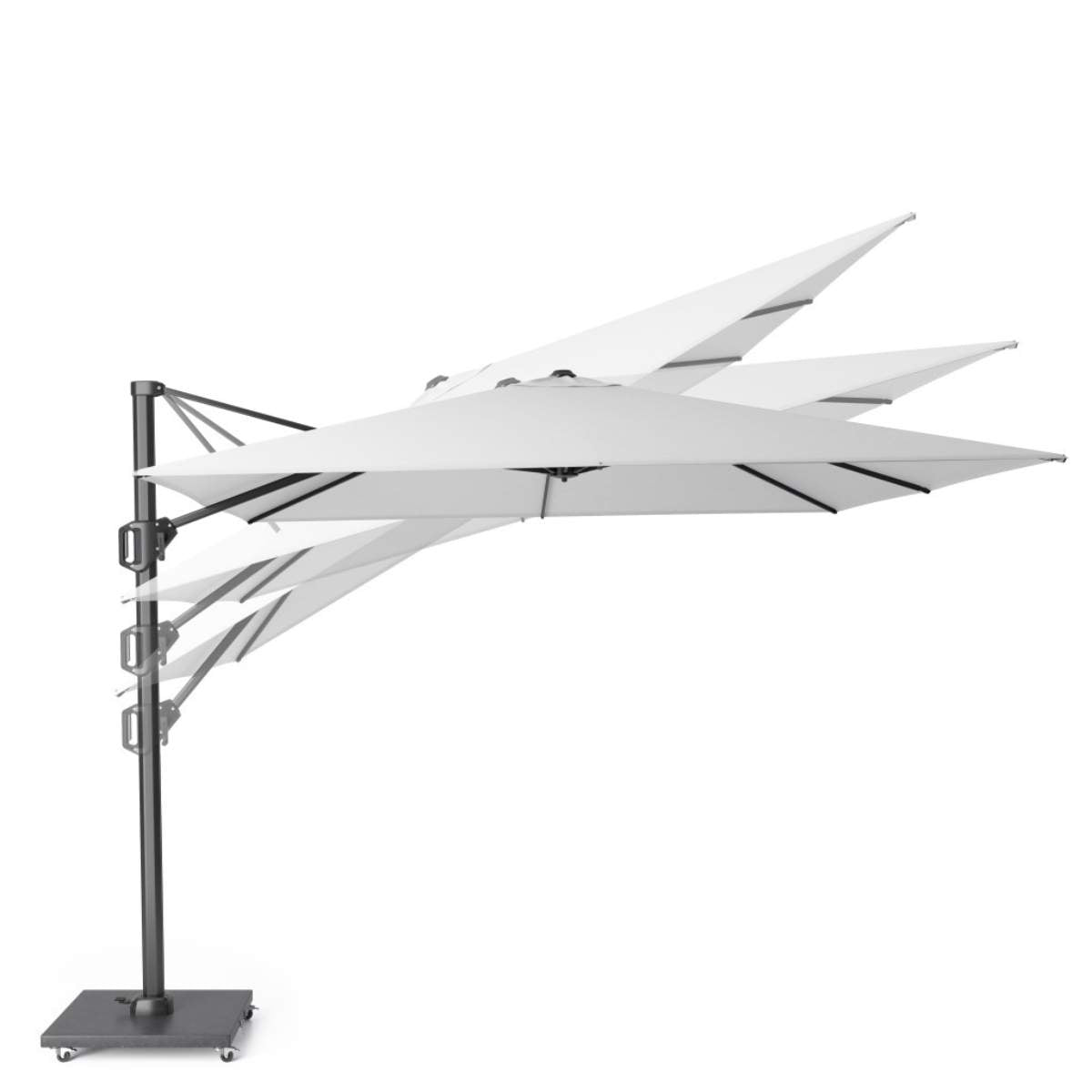 Beau&Co Challenger Telescopic T1 3.5m Square Manhattan Grey Parasol