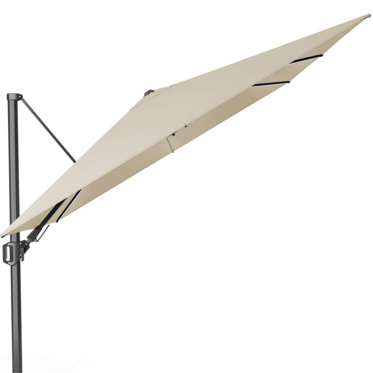 Beau&Co Glow Challenger T2 3m Square Premium Champagne Free Arm Parasol