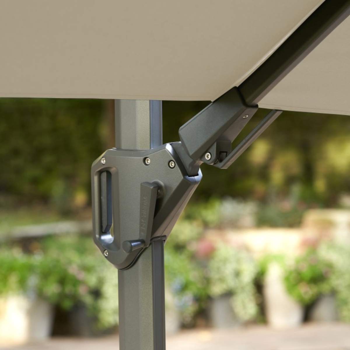 Beau&Co Glow Challenger T2 3m Square Premium Champagne Free Arm Parasol