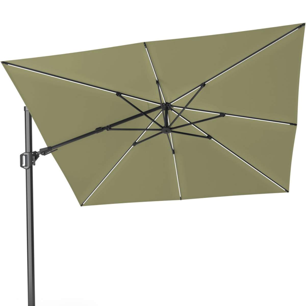 Beau&Co Glow Challenger T2 3m Square Premium Lush Green Free Arm Parasol