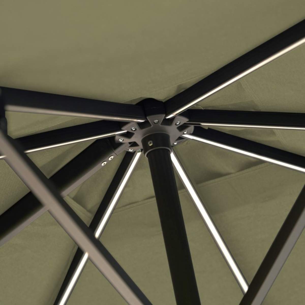 Beau&Co Glow Challenger T2 3m Square Premium Lush Green Free Arm Parasol