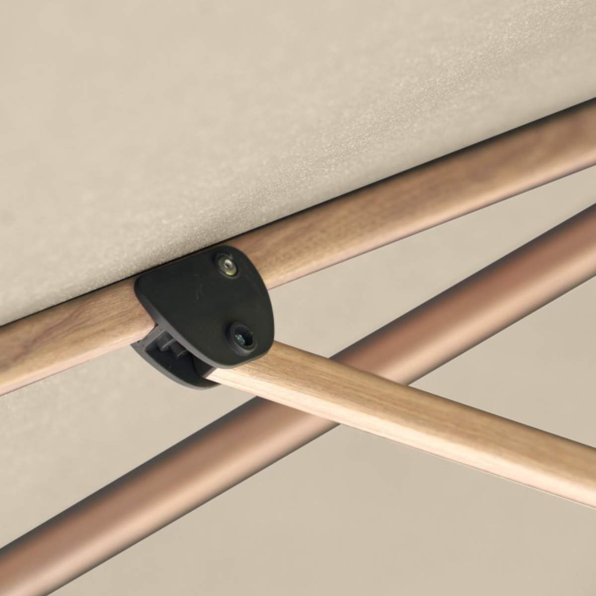 Beau&Co Challenger Teak T2 3m Square Premium Champagne Free Arm Parasol