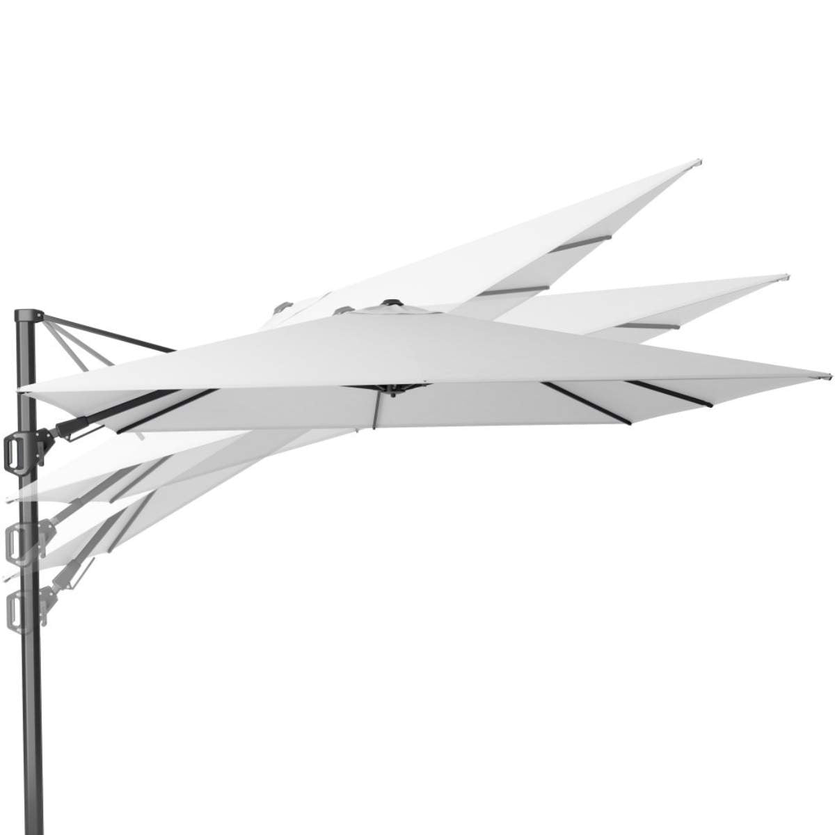 Beau&Co Challenger Teak T2 3m Square Premium Champagne Free Arm Parasol