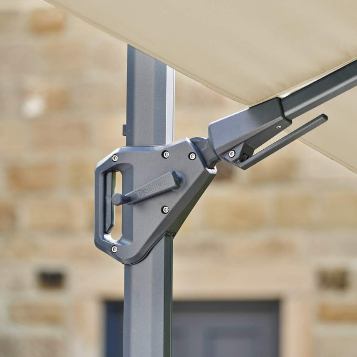 Beau&Co Challenger T2 3m Square Premium Champagne Free Arm Parasol