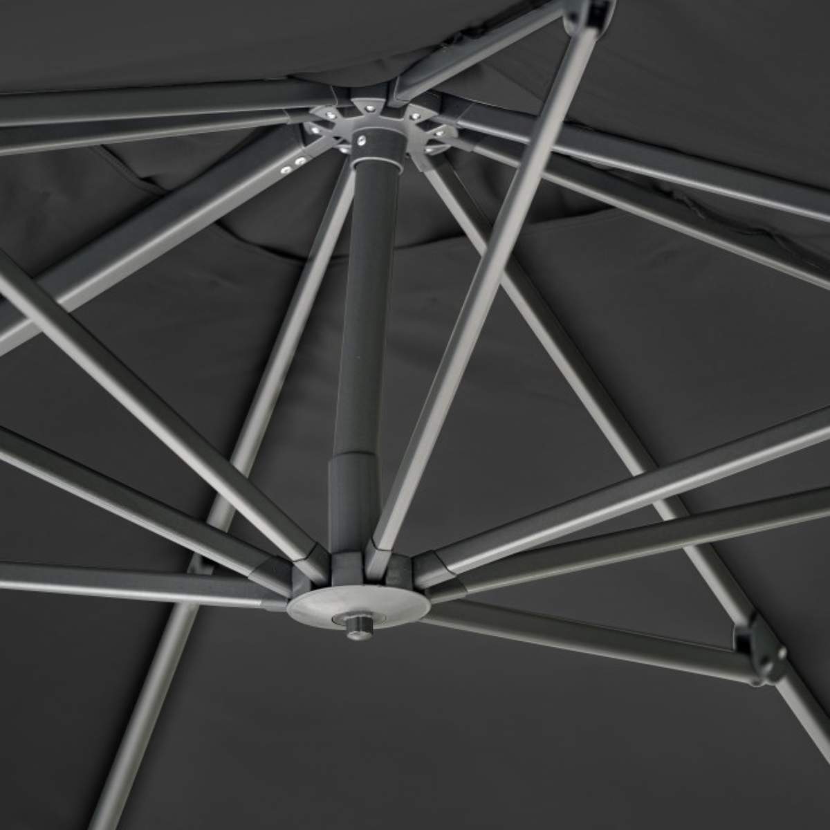 Beau&Co Challenger T2 3m Square Premium Faded Black Free Arm Parasol