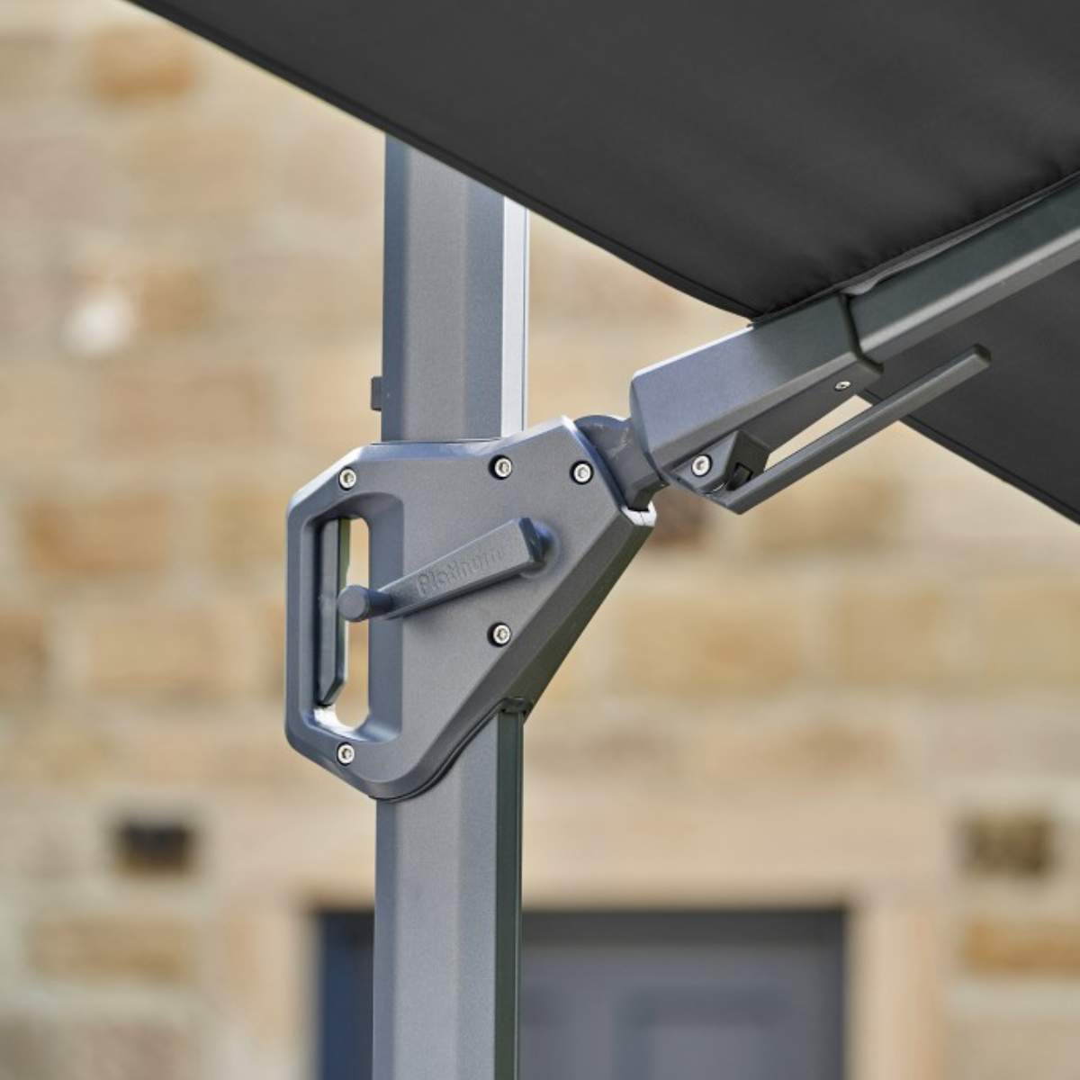 Beau&Co Challenger T2 3m Square Premium Faded Black Free Arm Parasol