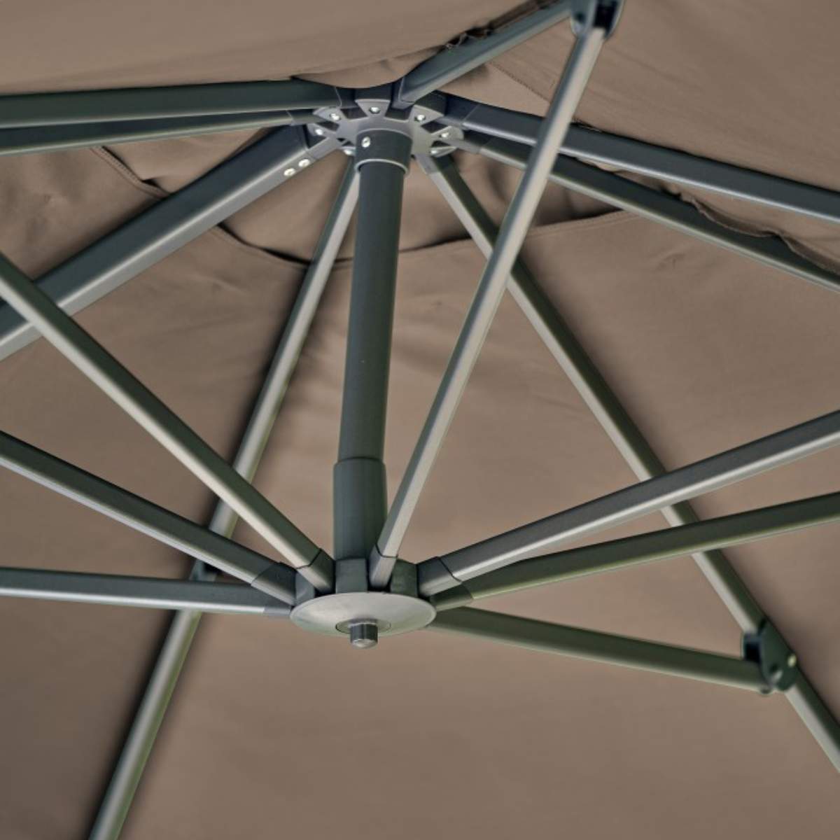 Beau&Co Challenger T2 3m Square Premium Havana Taupe Free Arm Parasol