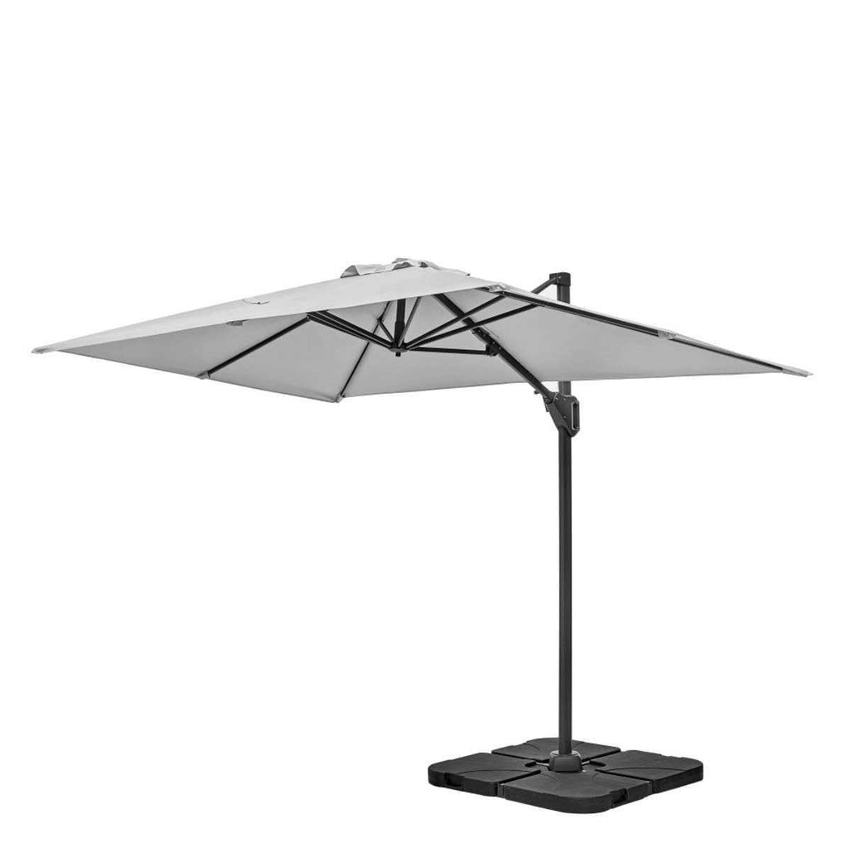 Beau&Co Voyager T1 3m x 2m Rectangular Luna Grey Free Arm Parasol