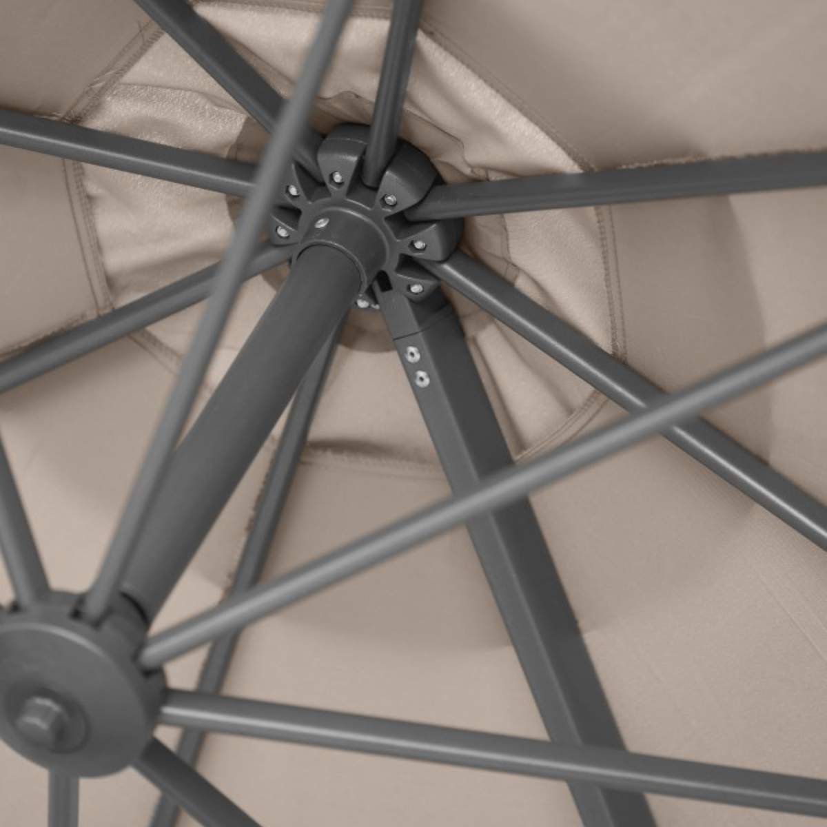 Pacific Lifestyle Voyager T1 3m Round Champagne Free Arm Parasol