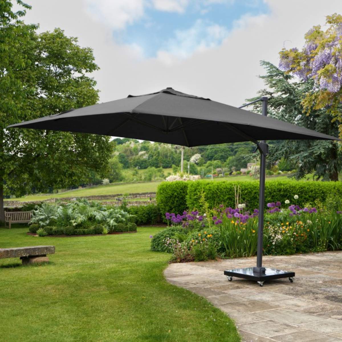 Pacific Lifestyle Challenger T2 3.5 x 2.6m Rectangular Anthracite Free Arm Parasol