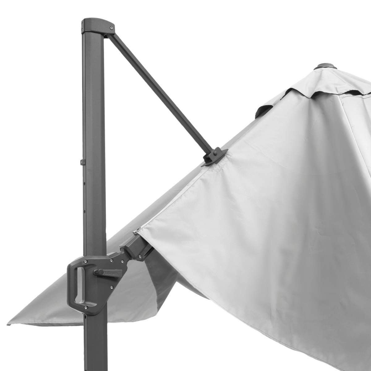 Beau&Co Challenger T2 3.5 x 2.6m Rectangular Luna Grey Free Arm Parasol