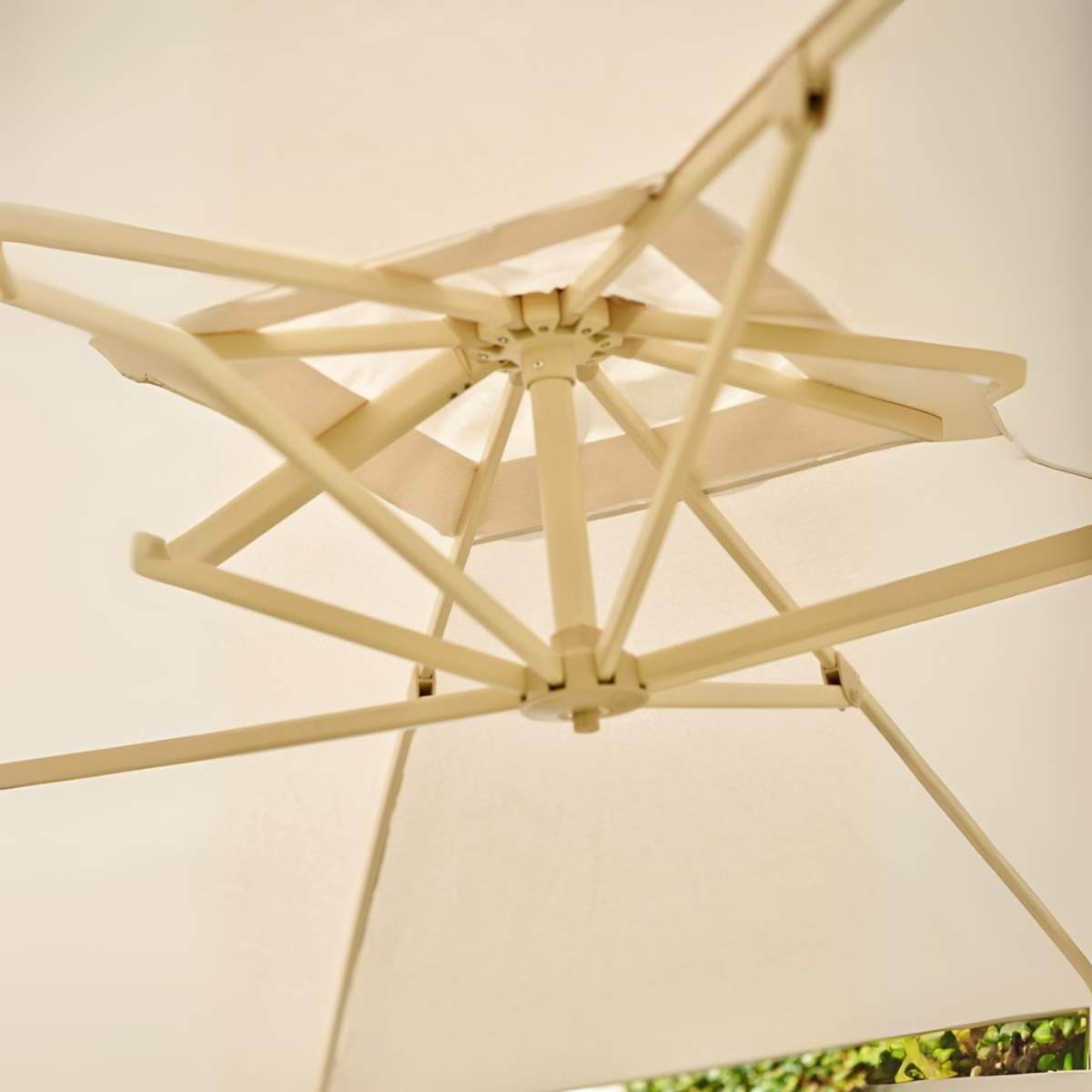 Pacific Lifestyle Challenger T2 3.5 x 2.6m Rectangular Sandstone / Champagne Free Arm Parasol
