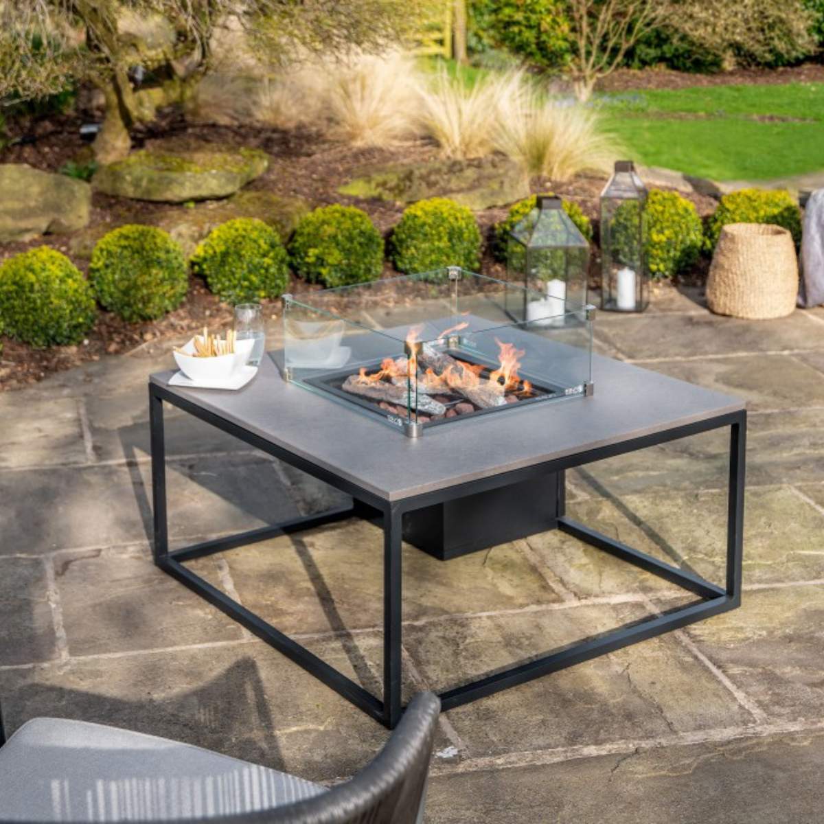 Pacific Lifestyle Cosiloft 100 Black and Grey Fire Pit Table