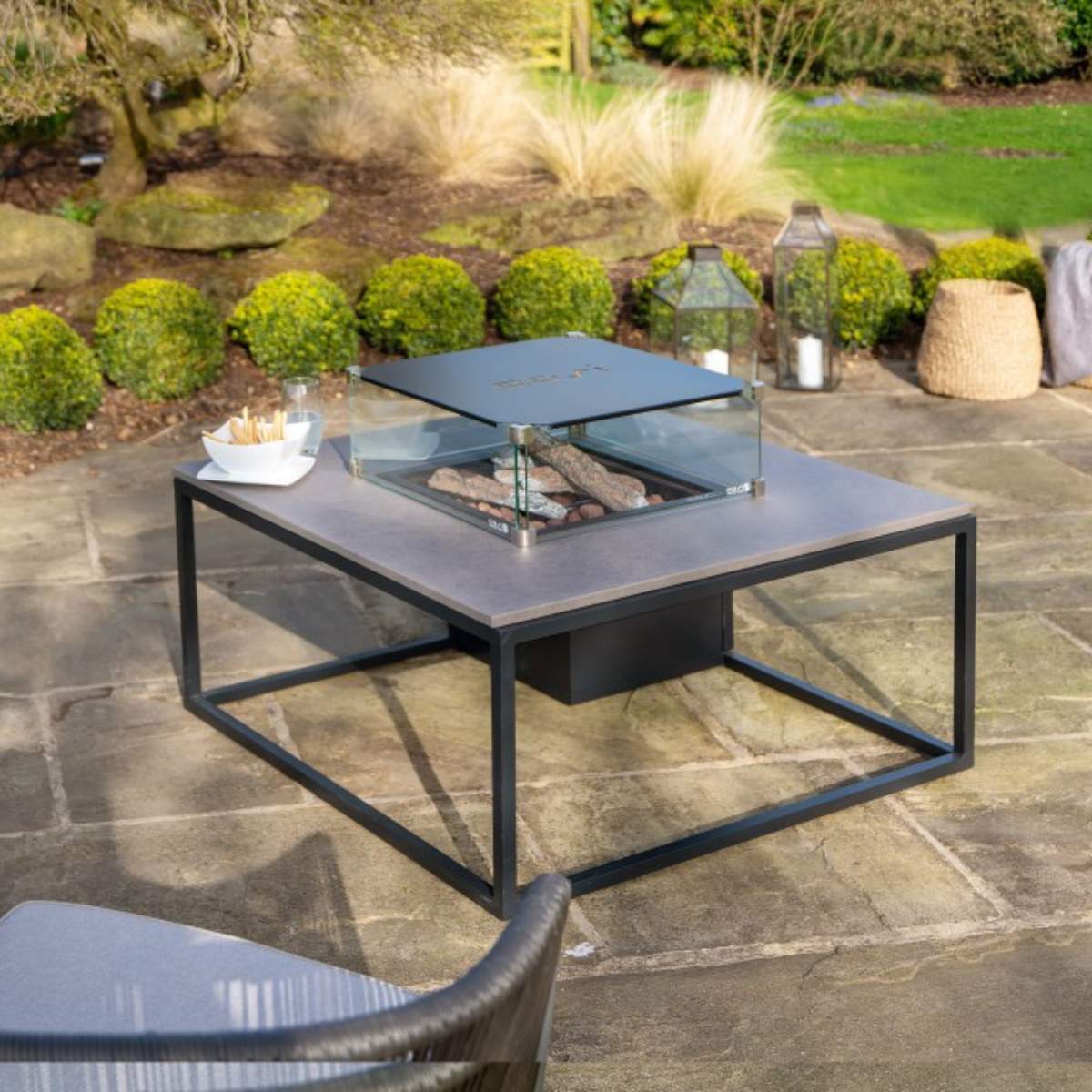 Pacific Lifestyle Cosiloft 100 Black and Grey Fire Pit Table