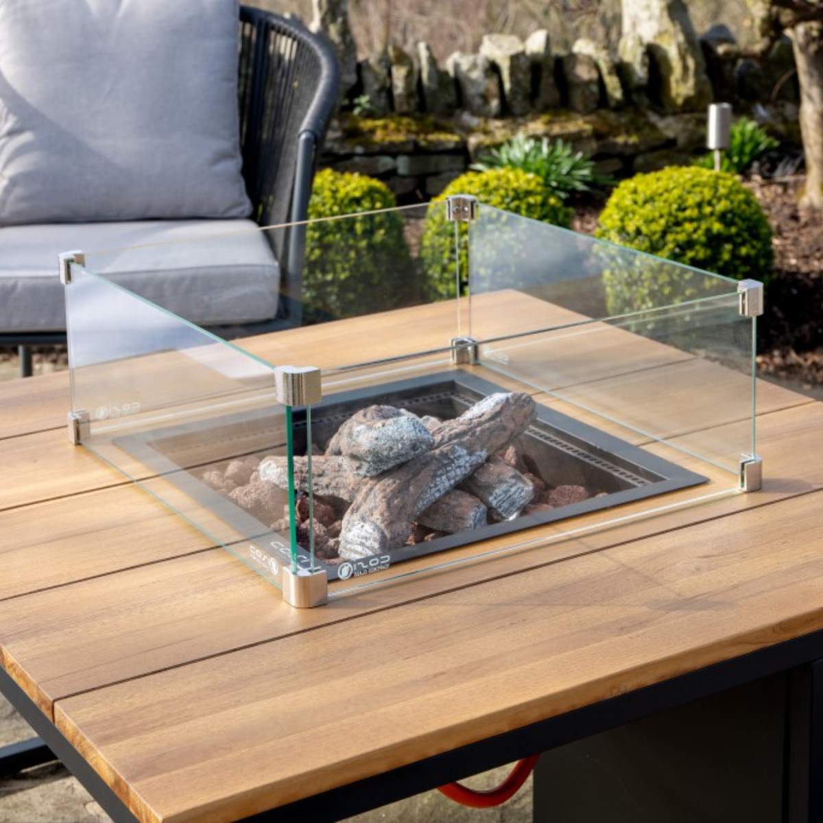 Beau&Co Cosiloft 100 Black and Teak Fire Pit Table