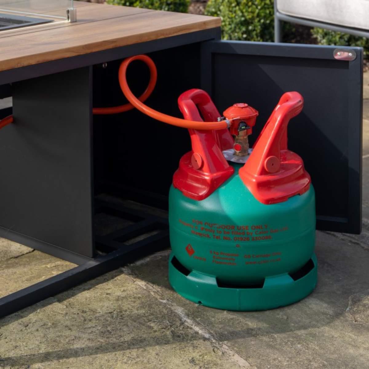 Beau&Co Cosiloft 100 Black and Teak Fire Pit Table