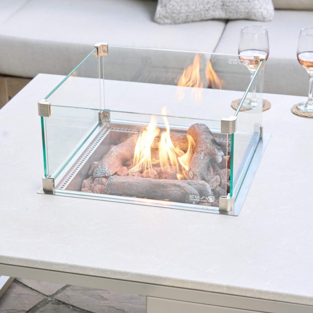 Pacific Lifestyle Cosiloft 100 Sandy Beige Fire Pit Table