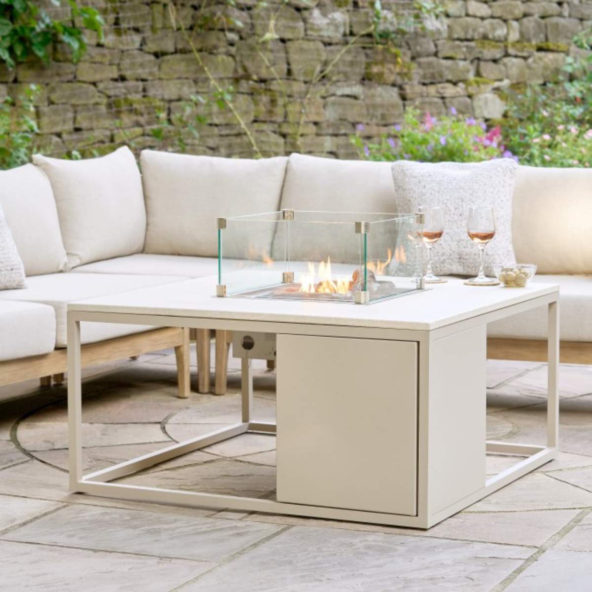 Pacific Lifestyle Cosiloft 100 Sandy Beige Fire Pit Table