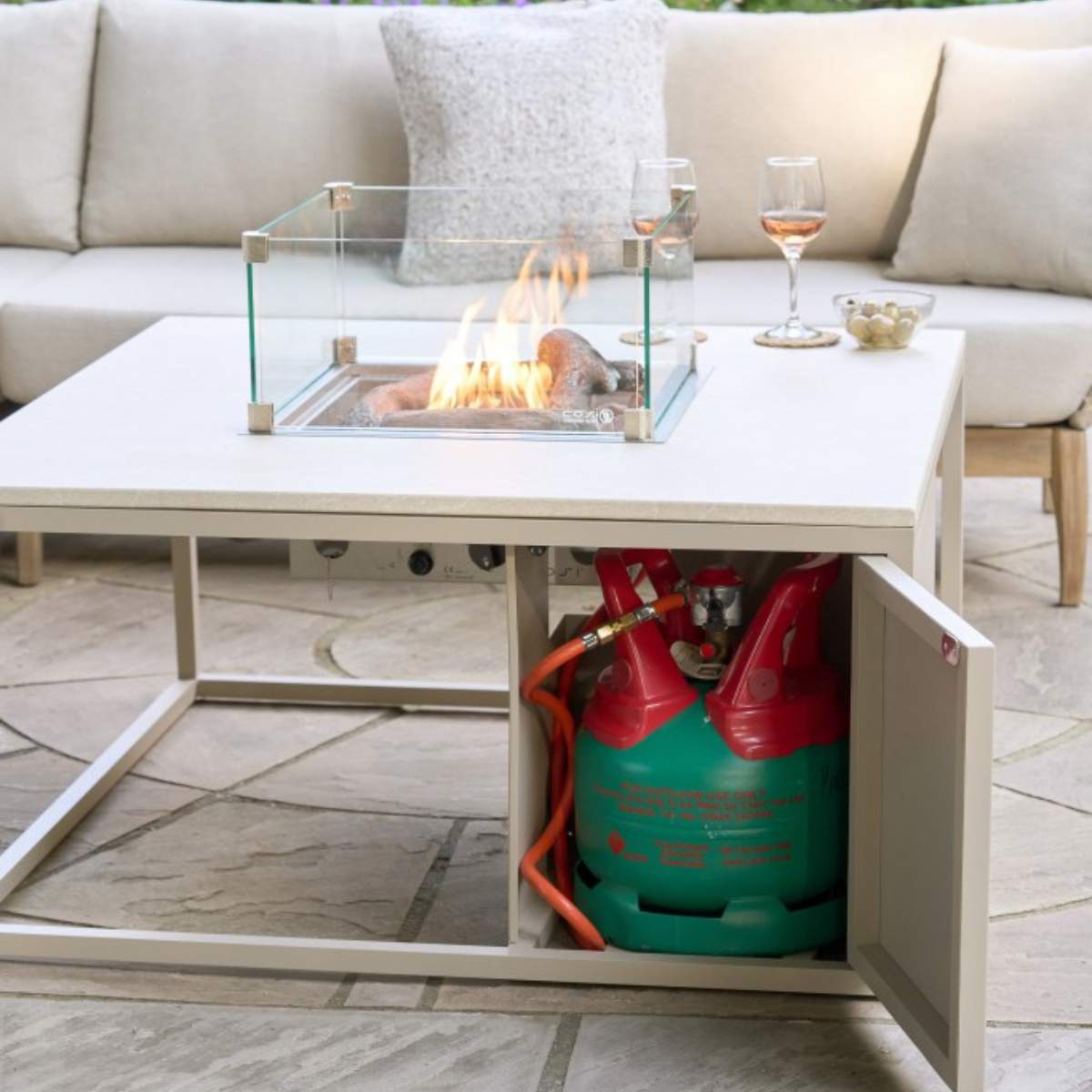 Pacific Lifestyle Cosiloft 100 Sandy Beige Fire Pit Table