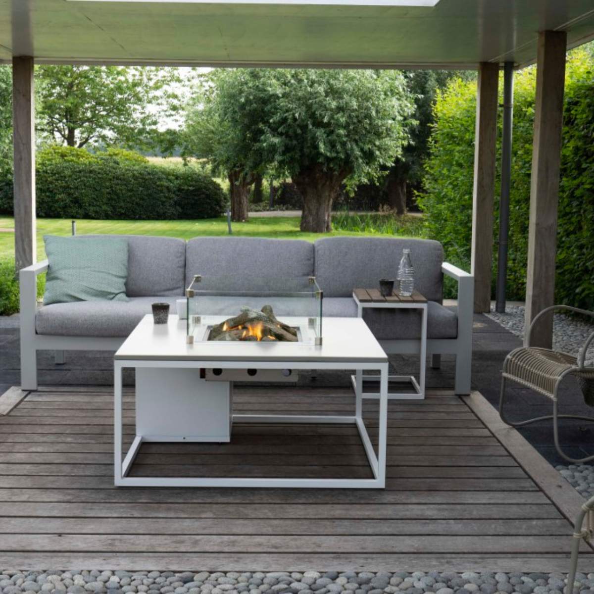 Pacific Lifestyle Cosiloft 100 White and Grey Fire Pit Table