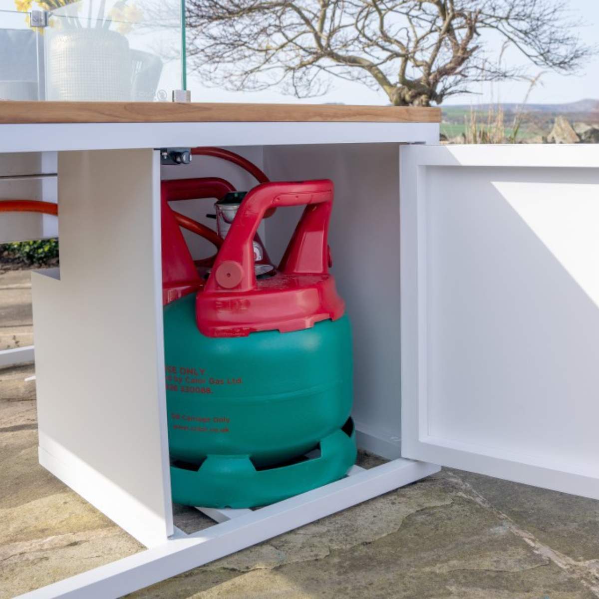 Beau&Co Cosiloft 100 White and Teak Fire Pit Table